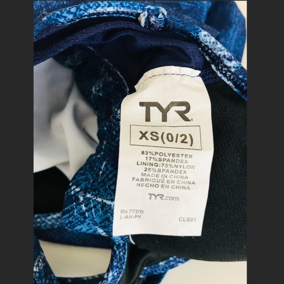 TYR Maui Taylor blue tank Top Tankini UPF 50+ size XS - Picture 3 of 5